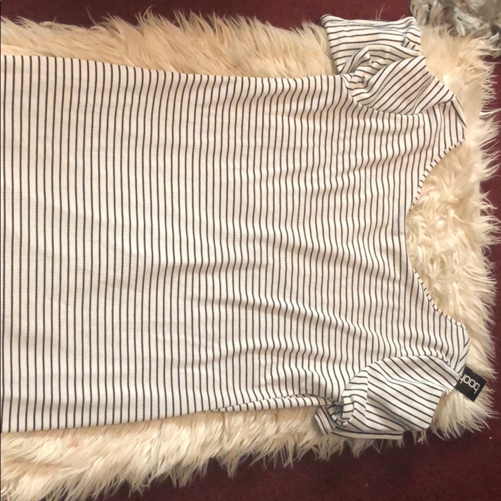 Boohoo open back stripped dress US 16 new w tags